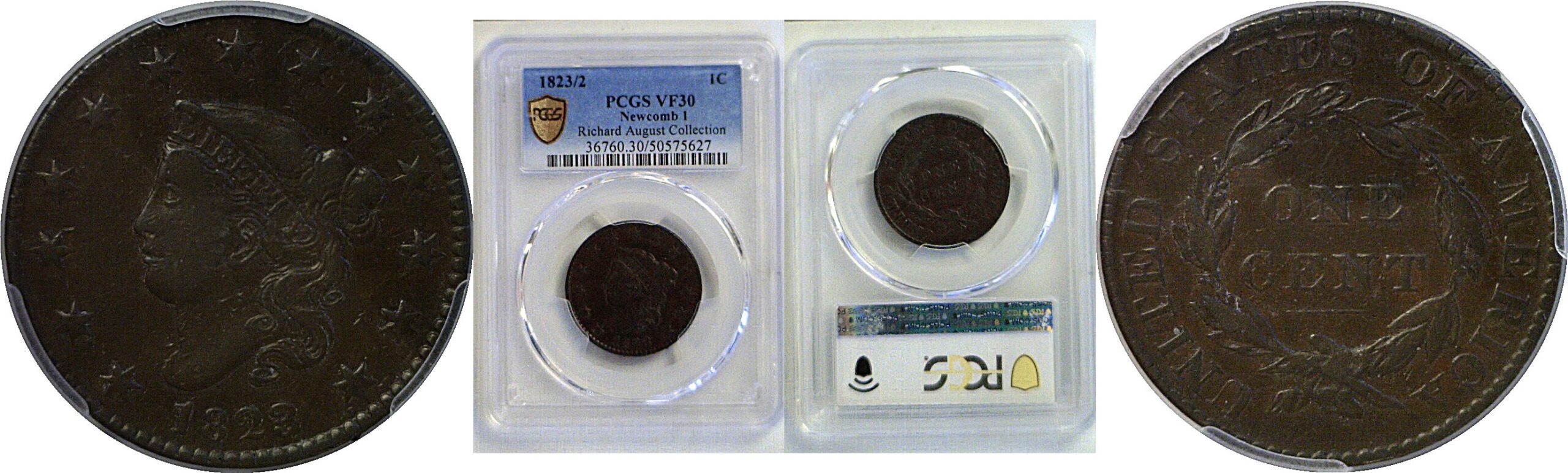 1823/2 Large Cent.  -   PCGS VF-30