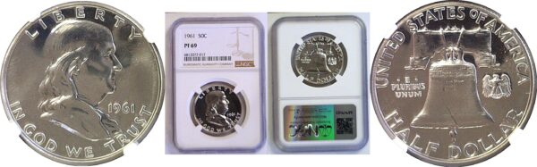 1961 Franklin Half Dollar  -  NGC PR-69