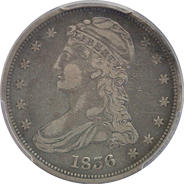 1836 Reeded Edge.  Bust Half Dollar  -  PCGS VF-20 - Image 2