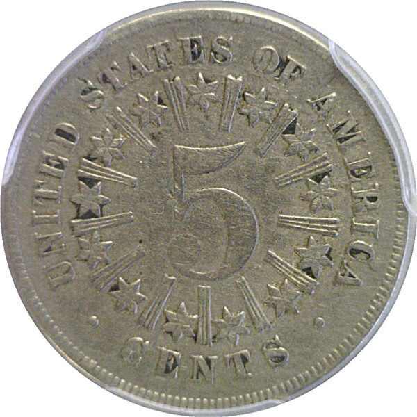 1866/1866 Shield Nickel. -  PCGS F-15 - Image 3