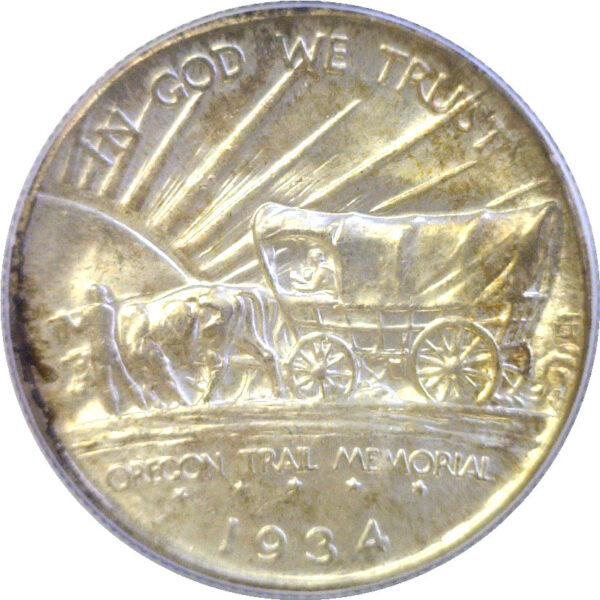 1934-D Oregon Trail Commemorative Half Dollar  -  PCGS MS-66 - Image 3
