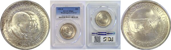 1951-S Washington-Carver Commemorative Half Dollar PCGS MS-66