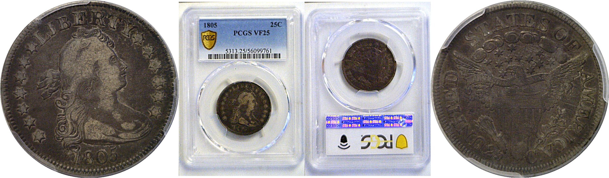 1805 Bust Quarter  -  PCGS VF-25