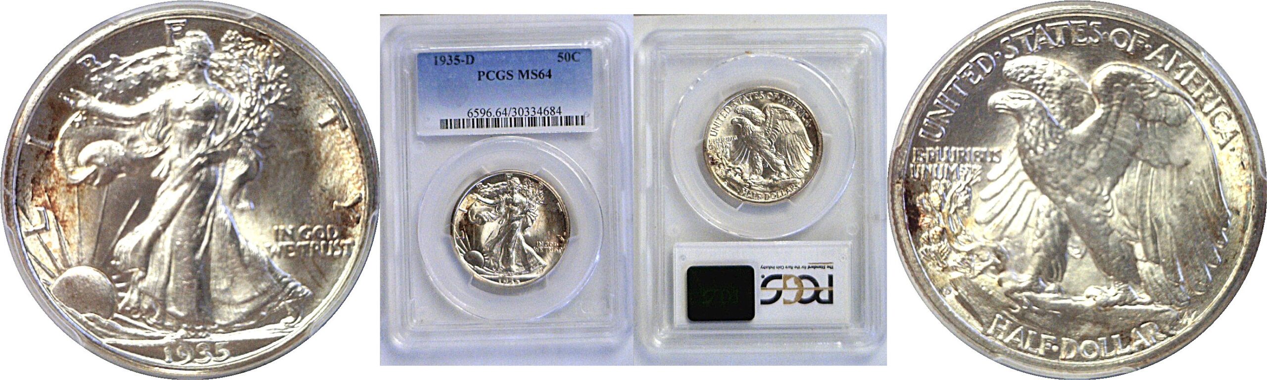 1935-D Walking Liberty Half Dollar  -  PCGS MS-64