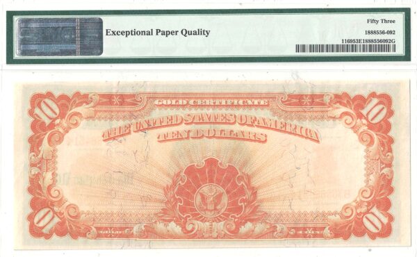 1907 $10 Gold Certificate Fr-1169 PMG AU-53 EPQ - Image 3