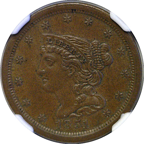 1851 Half Cent  -  NGC MS-61 BN - Image 2