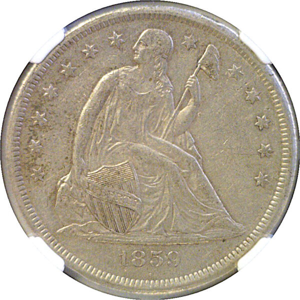 1859-O Seated Liberty Dollar  -  NGC AU-55 - Image 2