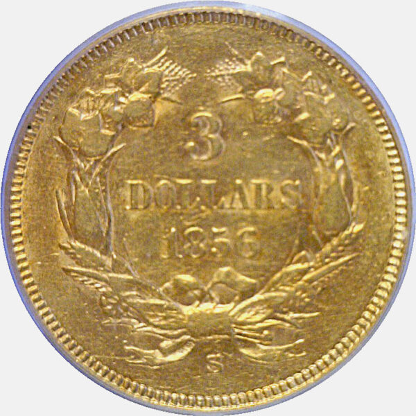1856-S $3 Princess  -  PCGS XF-45 - Image 3