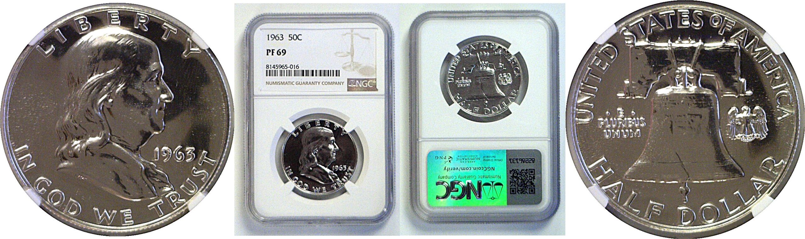 1963 Franklin Half Dollar  -  NGC PF-69