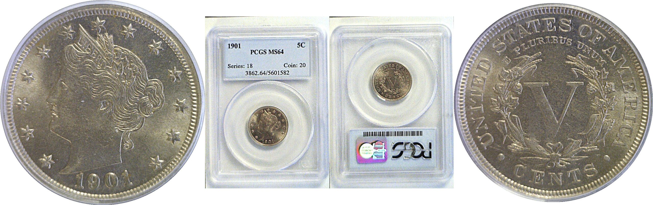 1901 Liberty Nickel. -  PCGS MS-64