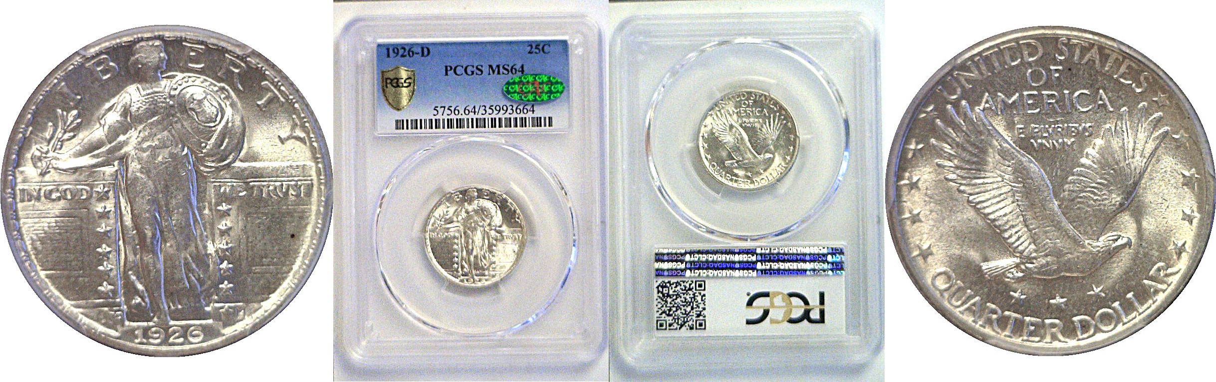 1926-D Standing Liberty Quarter  -  PCGS MS-64   CAC