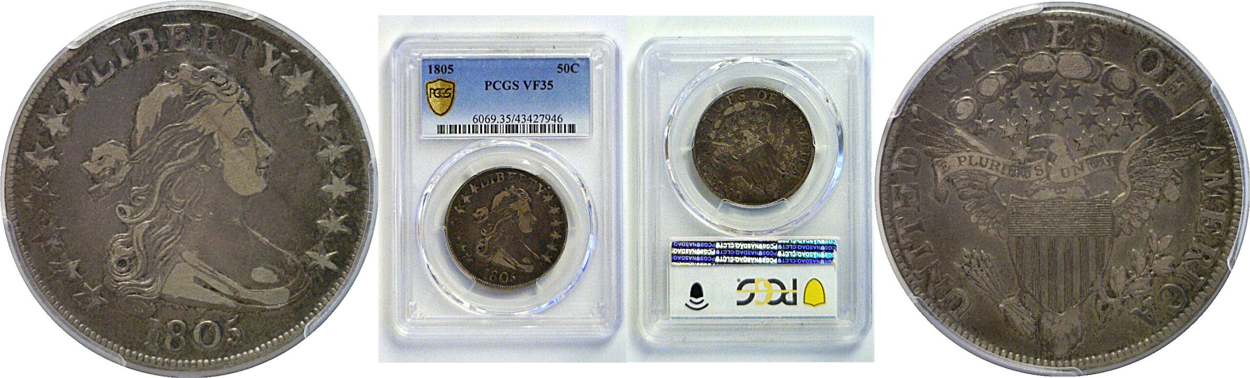 1805 Bust Half Dollar -  PCGS VF-35
