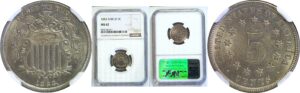 1883 Shield Nickel. -  NGC MS-62
