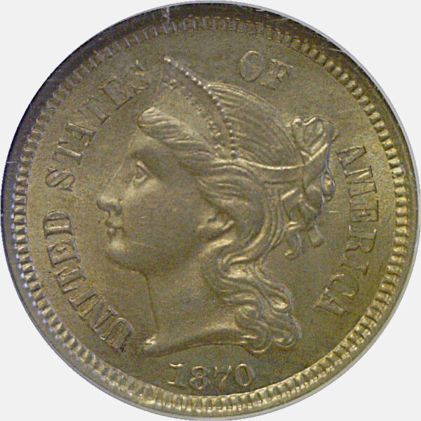 1870 Nickel Three Cent  NGC MS-64 - Image 2
