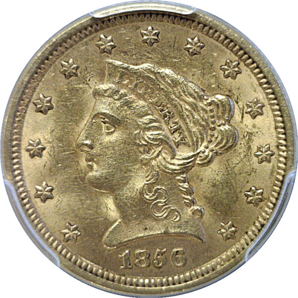 1856 $2 1/2 Liberty  -  PCGS MS-62   CAC - Image 2