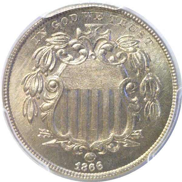 1866 Shield Nickel  -  PCGS MS-66 - Image 2