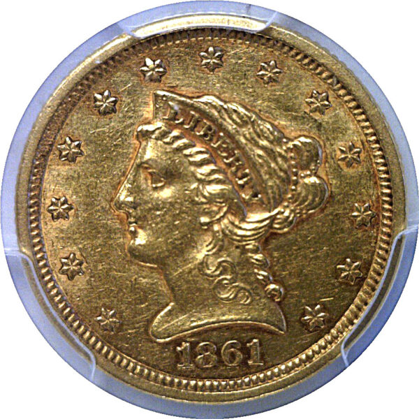 1861 New Reverse  $2 1/2 Liberty   PCGS AU-55 - Image 2