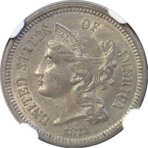 1873 Nickel Three Cent  -  NGC MS-62 - Image 2
