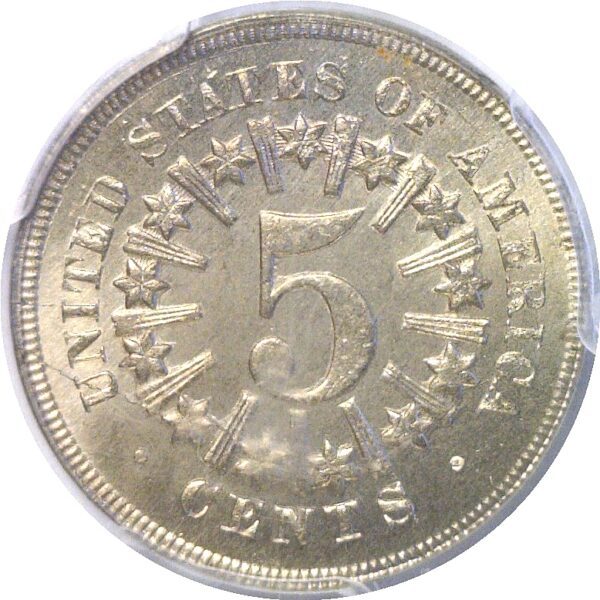 1866 Shield Nickel  -  PCGS MS-66 - Image 3