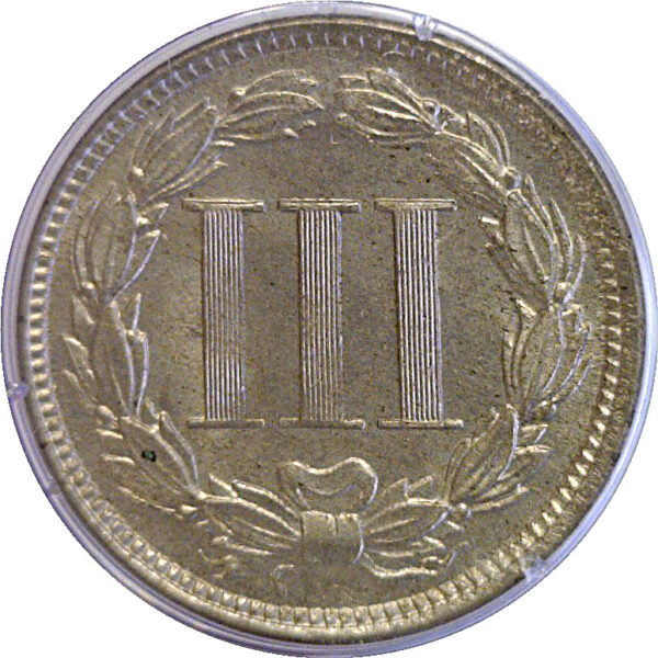 1865 Nickel Three Cent. -  PCGS MS-64.  CAC - Image 3