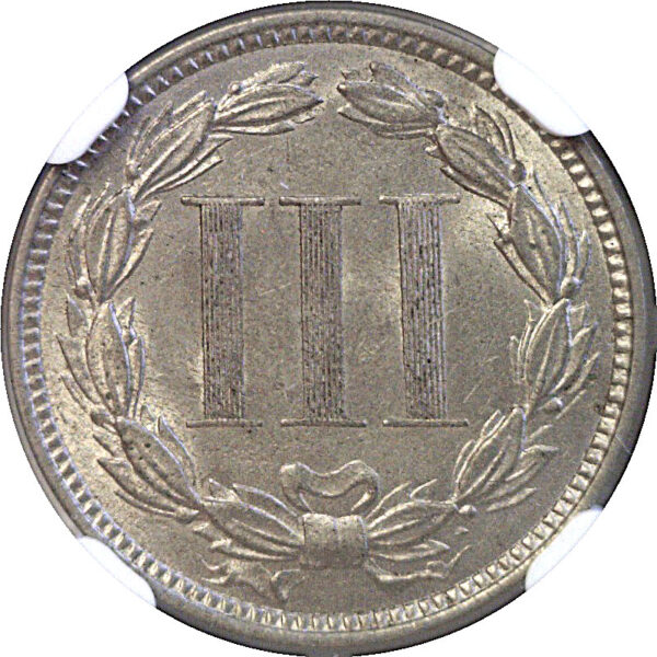 1873 Nickel Three Cent  -  NGC MS-62 - Image 3