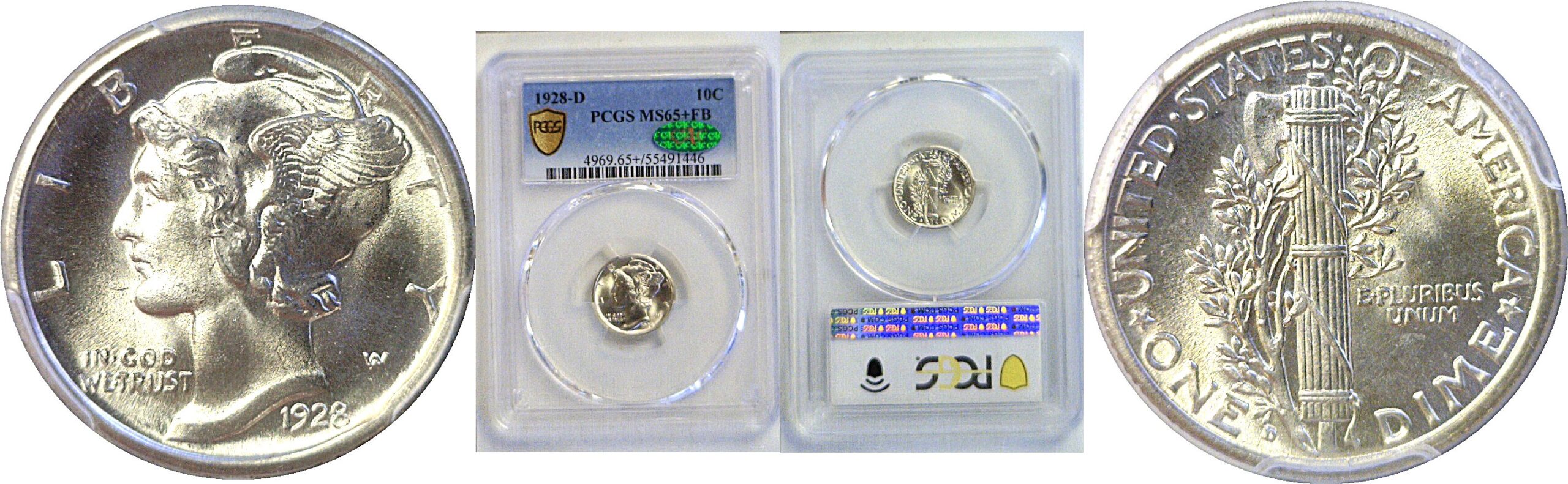 1928-D Mercury Dime  -  PCGS MS-65+ FB  CAC