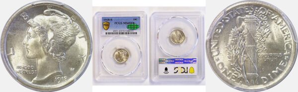 1918-S Mercury Dime  -  PCGS MS-65 FB  CAC