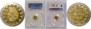 1875/3 50c California Fractional Gold BG-1058 PCGS MS-62