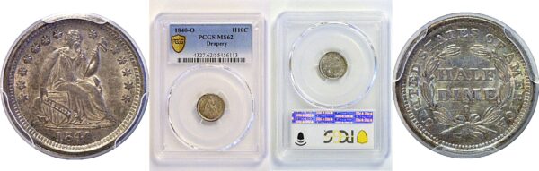1840-O Drapery. Seated Liberty Half Dime  -  PCGS MS-62