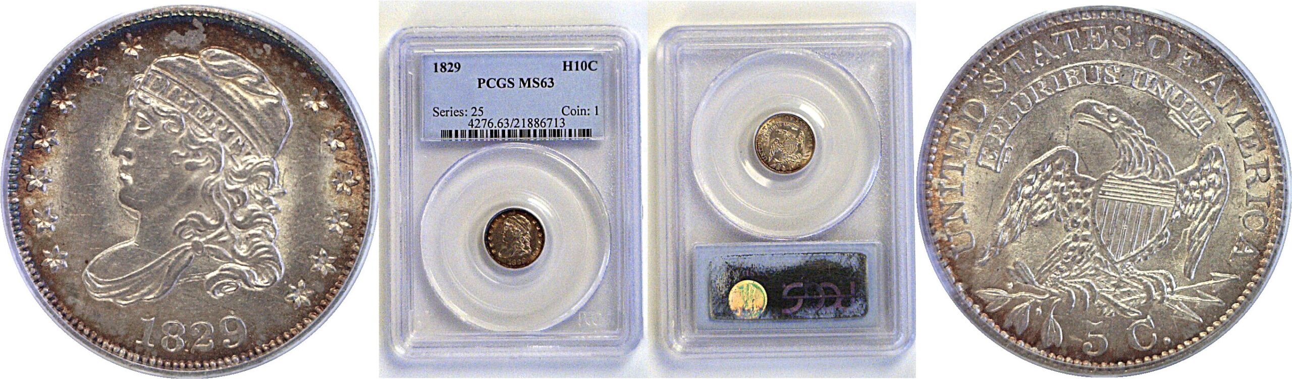 1829 Bust Half Dime  -  PCGS MS-63
