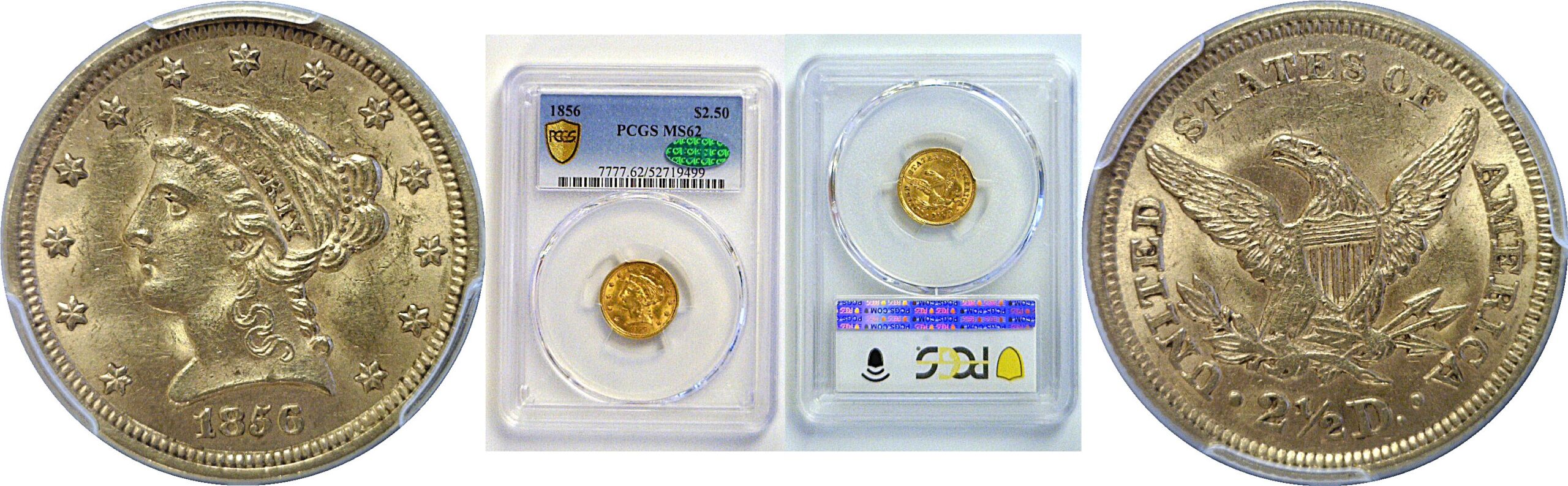 1856 $2 1/2 Liberty  -  PCGS MS-62   CAC
