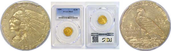1909 $2 1/2 Indian   PCGS MS-63
