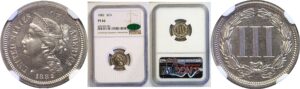 1882 Nickel Three Cent  -  NGC PF-66   CAC