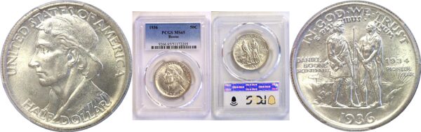 1936 Boone Commemorative Half Dollar  -  PCGS MS-65