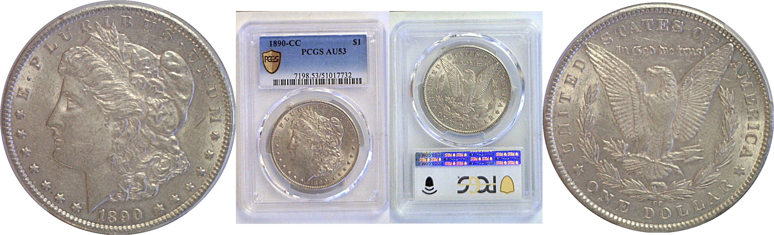 1890-CC Morgan Dollar  -  PCGS AU-53
