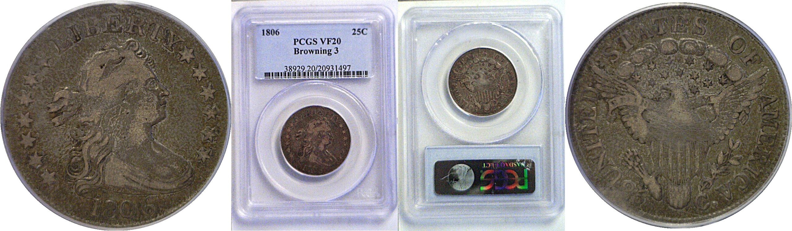 1806 Bust Quarter  -  PCGS VF-20