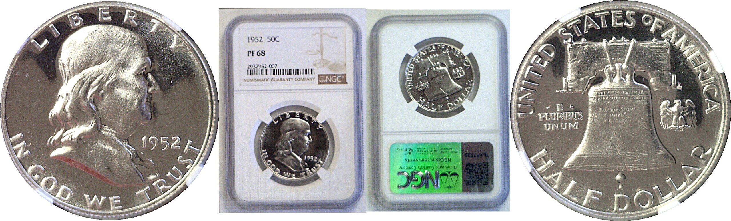 1952 Franklin Half Dollar  -  NGC PF-68