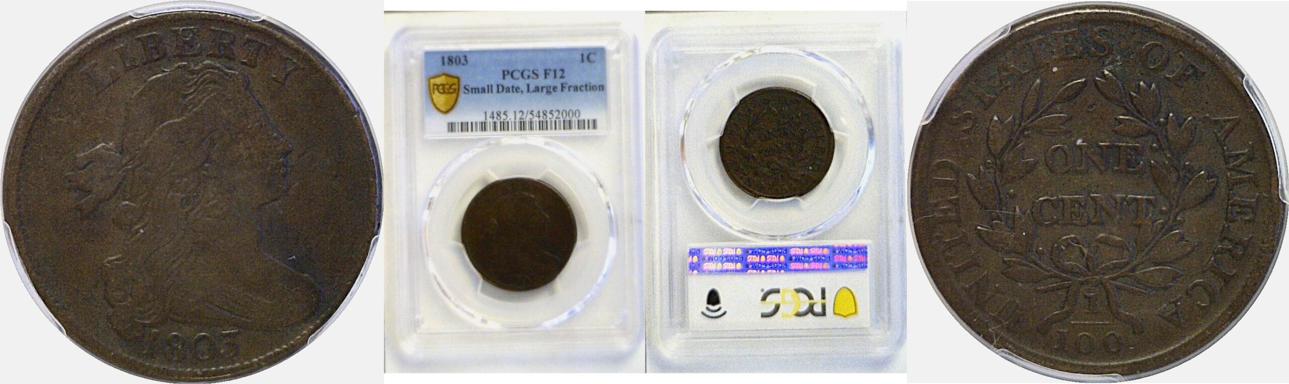 1803 Large Cent  -  PCGS F-12