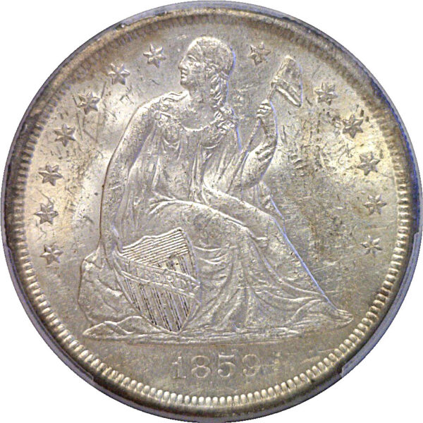 1859-O Seated Liberty Dollar. -  PCGS MS-60 - Image 2