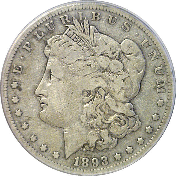 1893-CC Morgan Dollar  -  PCGS F-12 - Image 2