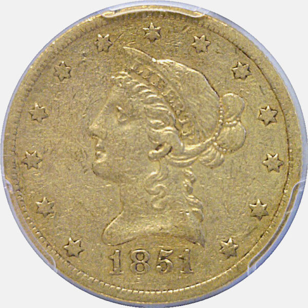 1851-O $10 Liberty  -  PCGS VF-35 - Image 2