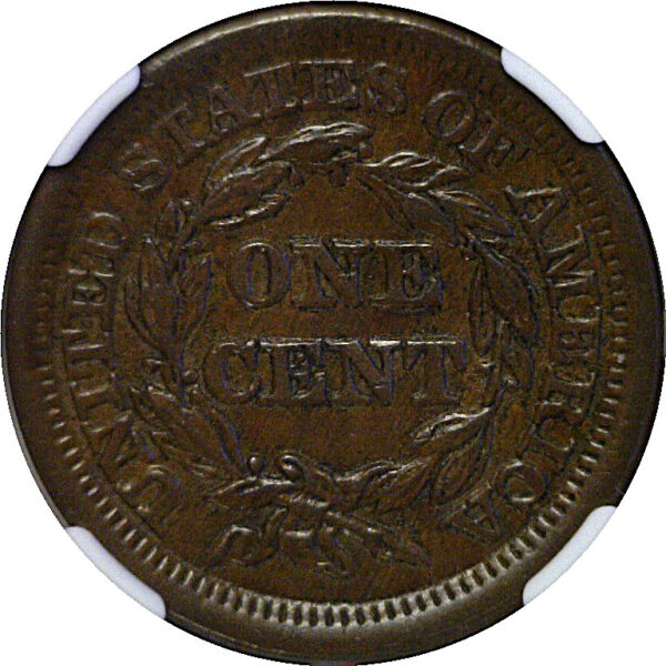 1853 Large Cent  -  NGC AU-58 - Image 3