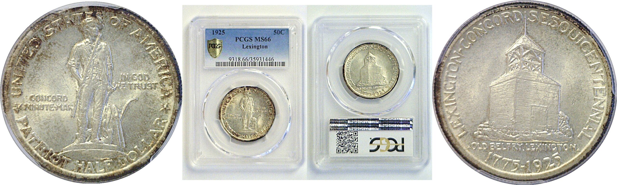 1925 Lexington Commemorative Half Dollar   PCGS MS-66
