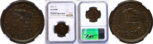 1853 Large Cent  -  NGC AU-58
