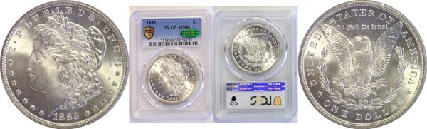 1885 Morgan Dollar  -  PCGS MS-66   CAC