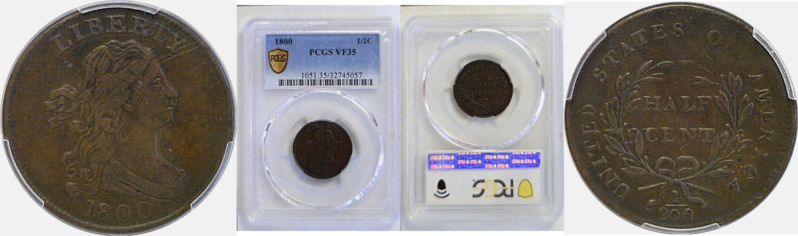 1800 Half Cent  -  PCGS VF-35