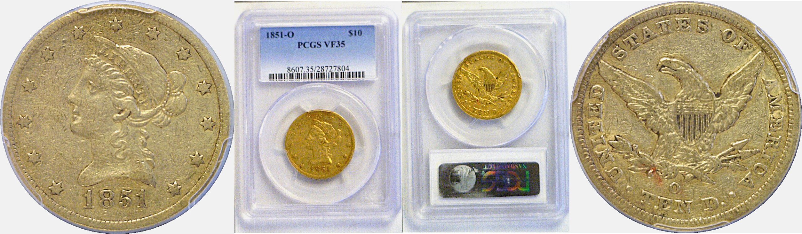 1851-O $10 Liberty  -  PCGS VF-35