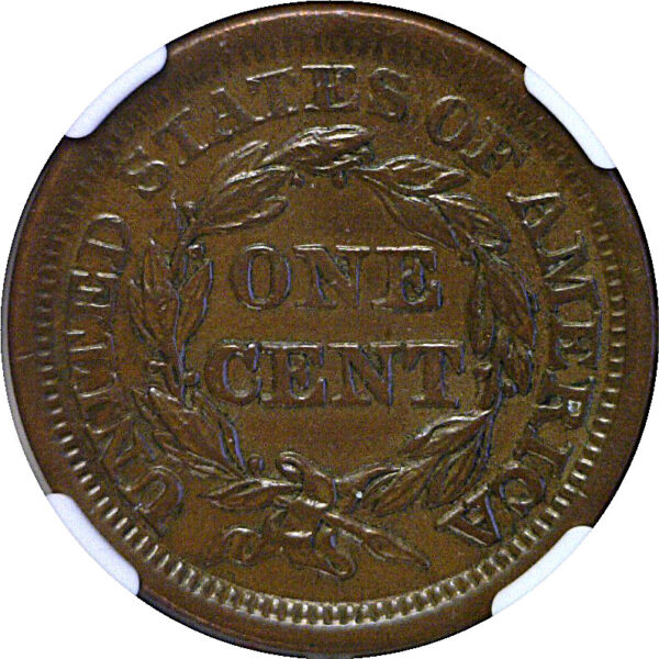 1855 Large Cent  -  NGC MS-61 BN - Image 3