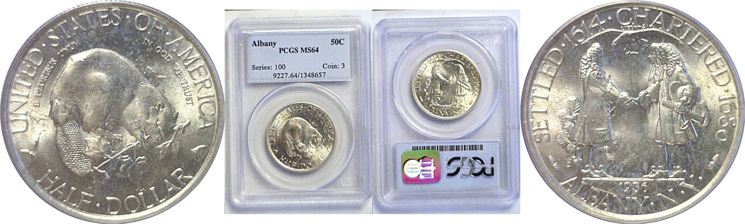 1936 Albany Commemorative Half Dollar  -  PCGS MS-64