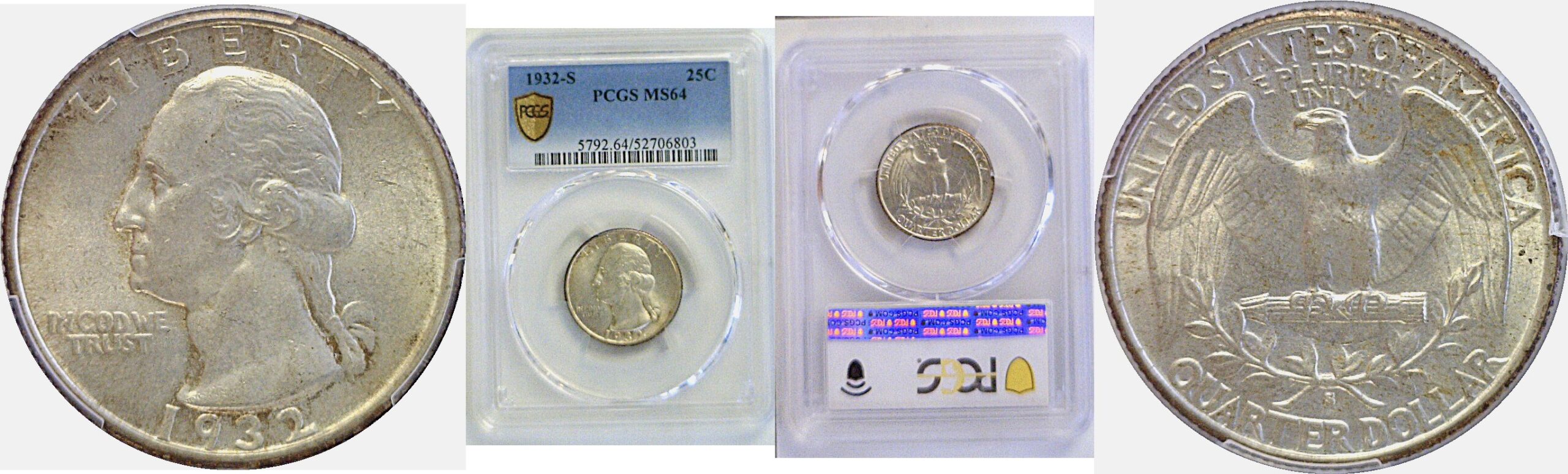 1932-S Washington Quarter  -  PCGS MS-64